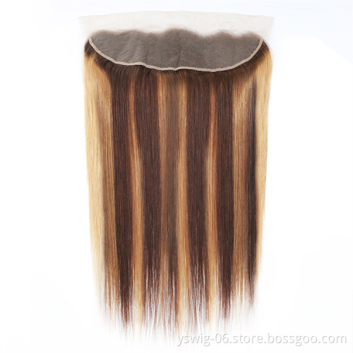 Bundles With Lace Frontals Piano Color Bundles Frontal With Bundles Straight Brazilian Hair 100 Human Hair